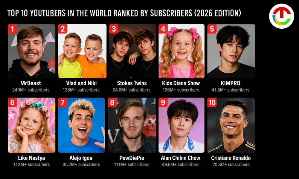 Top 10 YouTubers in the World Ranked by Subscribers (2026 ) | CIO Times Magazine